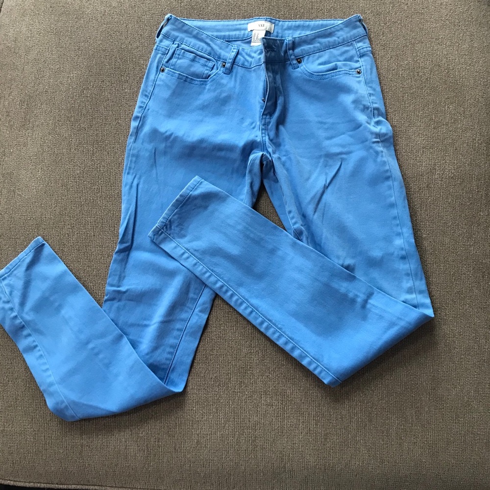 Baby blue skinny jeans